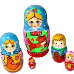Матрешка Подворье , 5 кукол, 15 см. Детские игрушки оптом в Санкт-Петербурге.